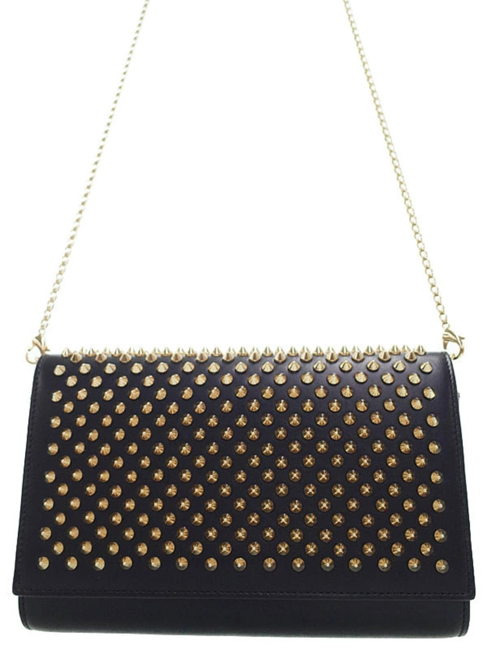 Christian Louboutin Paloma Clutch black leather metal spikes